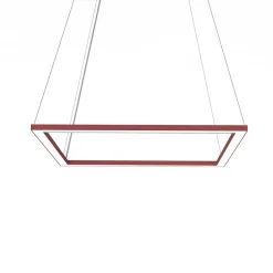 LUMICOM - FRAME Suspension, STRIP LED, 46W/m, 3000K, métal, rouge cowhide, L60cm