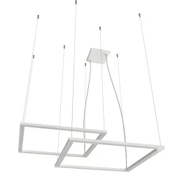 LUMICOM - FRAME Suspension décalé x2, STRIP LED, 46W/m, 4000K, métal, blanc, L60cm