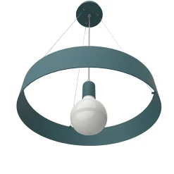 LUMICOM - HALO Suspension, 1X E27, max 42W, métal, bleu méditerranéen, D.40cm