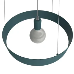LUMICOM - HALO Suspension, 1X E27, max 42W, métal, bleu méditerranéen, D.40cm