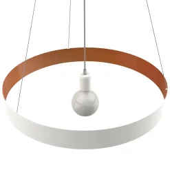 LUMICOM - HALO Suspension, 1X E27, max 42W, métal, blanc mat/feuille cuivre, D.60cm