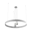 LUMICOM - HALO Suspension, 2X E27, max 42W, métal, blanc/feuille argent, D.90cm