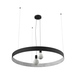 LUMICOM - HALO Suspension, 2X E27, max 42W, métal, feuille argent, D.90cm