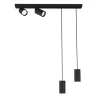 LUMICOM - HYBRID plaf/susp, 4X GU10, max 33W, métal, noir, D.6cm