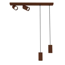 LUMICOM - HYBRID plaf/susp, 4X GU10, max 33W, métal, corten, D.6cm