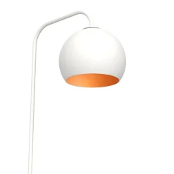 LUMICOM - JOE Lampadaire, 1X E27, max 42W, métal, blanc mat/feuille cuivre, D.25cm H.170cm