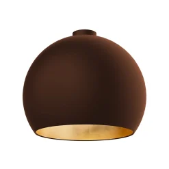 LUMICOM - JOE Plafonnier, 1X E27, max 42W, métal, marron corten/feuille d'or, D.40cm