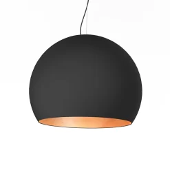 LUMICOM - JOE Suspension, 1X E27, max 42W, métal, noir mat/feuille cuivre, D.50cm