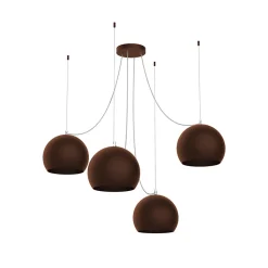 LUMICOM - JOE Suspension, 4X E27, max 42W, métal, marron corten, D.25cm