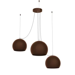 LUMICOM - JOE Suspension, 3X E27, max 42W, métal, marron corten, D.25cm