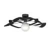 LUMICOM - KAMI Plafonnier, 1X E27, max 42W, métal, noir mat, D.60cm