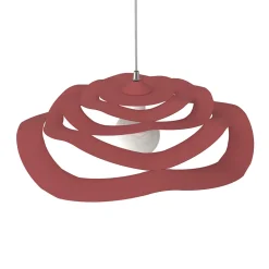 LUMICOM - KAMI Plafonnier, 1X E27, max 42W, métal, rouge cowhide, D.60cm