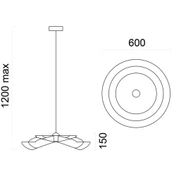LUMICOM - KAMI Plafonnier, 1X E27, max 42W, métal, bleu méditerranéen, D.60cm