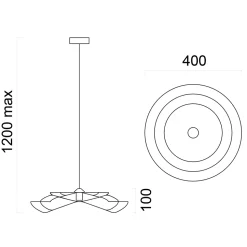 LUMICOM - KAMI Plafonnier, 1X E27, max 42W, métal, rouge cowhide, D.40cm