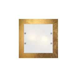 LUMICOM - LEAF Plafonnier, 2X E27, max 42W, métal/verre, feuille d'or, 40x40cm