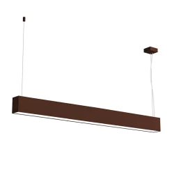 LUMICOM - LINEAR Suspension, STRIP LED INTEGREE, 24W, 4000K, métal, marron corten, L100cm