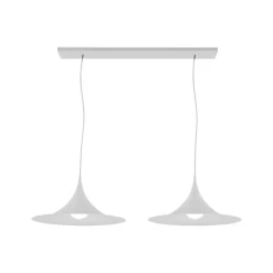 LUMICOM - LOUIE TRACK Suspension, 2X E27, max 42W, métal, traffic white, D.33cm x L.70cm