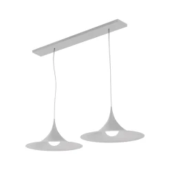 LUMICOM - LOUIE TRACK Suspension, 2X E27, max 42W, métal, traffic white, D.33cm x L.70cm