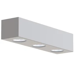 LUMICOM - MANHATTAN L Plafonnier, 3X GU10, max 33W, métal, blanc mat, 30x10cm