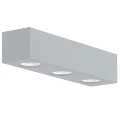 LUMICOM - MANHATTAN L Plafonnier, 3X GU10, max 33W, métal, gris, 30x10cm