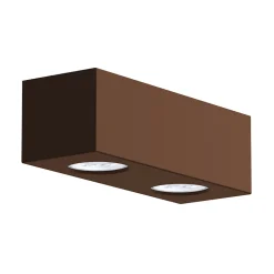 LUMICOM - MANHATTAN M Plafonnier, 2X GU10, max 33W, métal, marron corten, 25x10cm
