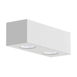 LUMICOM - MANHATTAN M Plafonnier, 2X GU10, max 33W, métal, blanc mat, 25x10cm