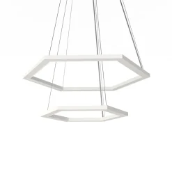 LUMICOM - MAZE Suspension piramide, STRIP LED, 76W/m, 4000K, métal, blanc, 60cm - 40cm