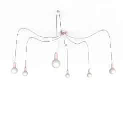 LUMICOM - MEDUSA Suspension, 6X E27, max 42W, métal, rose, H.6cm