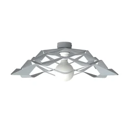 LUMICOM - MIGRA Plafonnier, 1X E27, max 42W, métal, gris, D.60cm