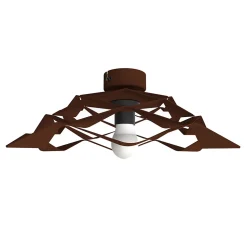 LUMICOM - MIGRA Plafonnier, 1X E27, max 42W, métal, marron corten, D.40cm