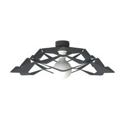 LUMICOM - MIGRA Plafonnier, 1X E27, max 42W, métal, anthracite, D.40cm