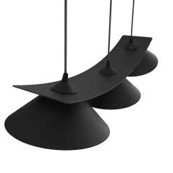 LUMICOM - MILLER Suspension, 3X E27, max 42W, métal, noir mat/feuille cuivre, L.70cm