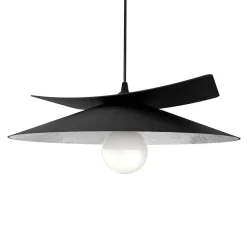 LUMICOM - MILLER Suspension, 1X E27, max 42W, métal, noir mat/feuille argent, D.40cm