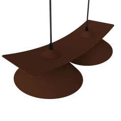 LUMICOM - MILLER Suspension, 2X E27, max 42W, métal, marron corten/feuille cuivre, L.27cm