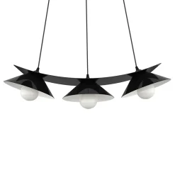 LUMICOM - MILLER Suspension, 3X E27, max 42W, métal, noir brillant/blanc, L.70cm