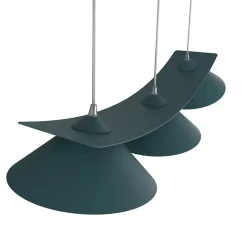 LUMICOM - MILLER Suspension, 3X E27, max 42W, métal, bleu méditerranéen/blanc, L.70cm