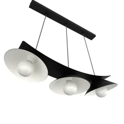 LUMICOM - MILLER Suspension, 3X E27, max 42W, métal, noir mat/blanc, L.70cm