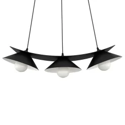 LUMICOM - MILLER Suspension, 3X E27, max 42W, métal, noir mat/blanc, L.70cm