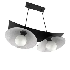 LUMICOM - MILLER Suspension, 2X E27, max 42W, métal, noir mat/feuille argent, L.27cm