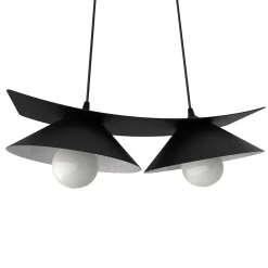 LUMICOM - MILLER Suspension, 2X E27, max 42W, métal, noir mat/feuille argent, L.27cm