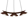 LUMICOM - MILLER Suspension, 3X E27, max 42W, métal, marron corten, L.70cm