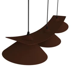 LUMICOM - MILLER Suspension, 3X E27, max 42W, métal, marron corten, L.70cm