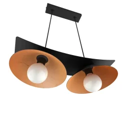LUMICOM - MILLER Suspension, 2X E27, max 42W, métal, noir mat/feuille cuivre, L.27cm