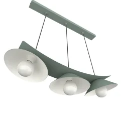 LUMICOM - MILLER Suspension, 3X E27, max 42W, métal, vert iceberg/blanc, L.70cm