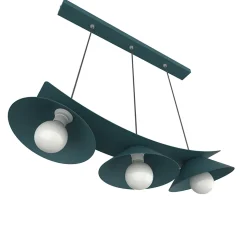 LUMICOM - MILLER Suspension, 3X E27, max 42W, métal, bleu méditerranéen, L.70cm