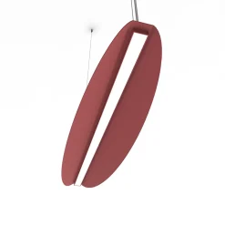 LUMICOM - MIRROR 1X Suspension, STRIP LED, 17W/m, 4000K, métallo, Rouge cowhide, L90cm