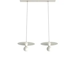 LUMICOM - NINA BINARIO Suspension, 2XE27, max 42W, métal, blanc brillant, D.30cm