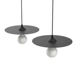 LUMICOM - NINA BINARIO Suspension, 2XE27, max 42W, métal, noir brillant, D.30cm