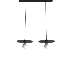 LUMICOM - NINA BINARIO Suspension, 2XE27, max 42W, métal, noir brillant, D.30cm