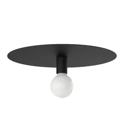 LUMICOM - NINA Plafonnier, 1X E27, max 42W, métal, noir mat, D.40cm